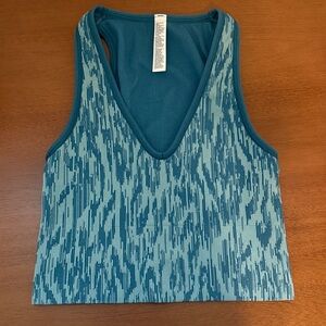 Athleta Aurora Seamless Crop Rib Tank- Reef Green